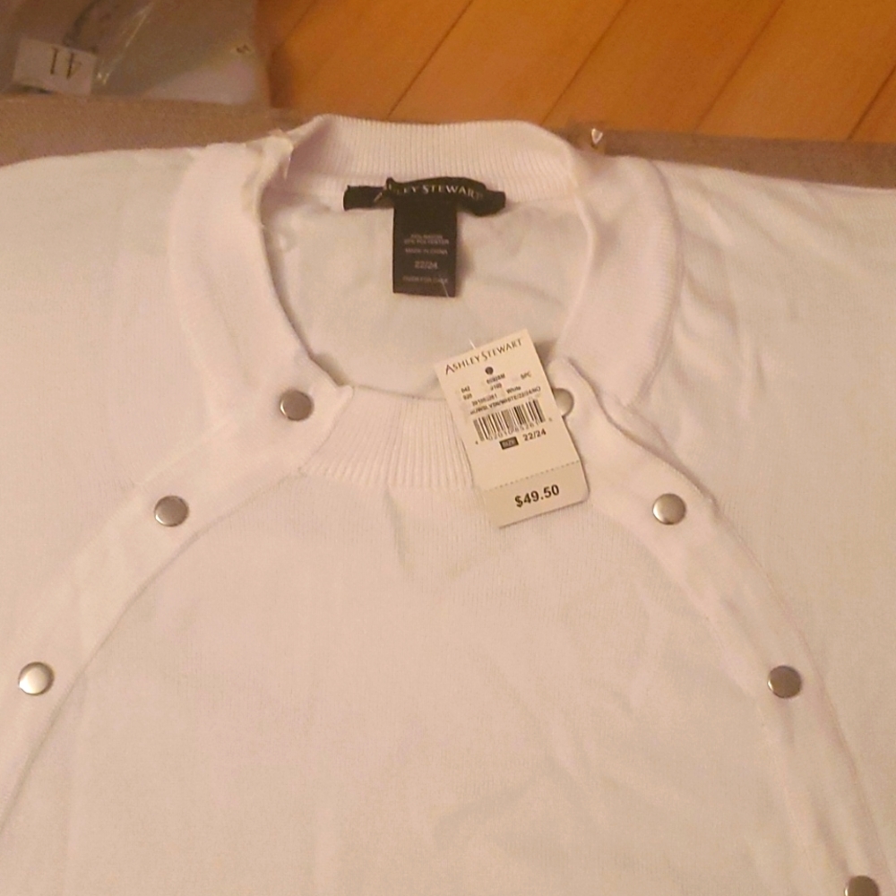 Never worn Ashley Stewart short sleeve cardigan sweater